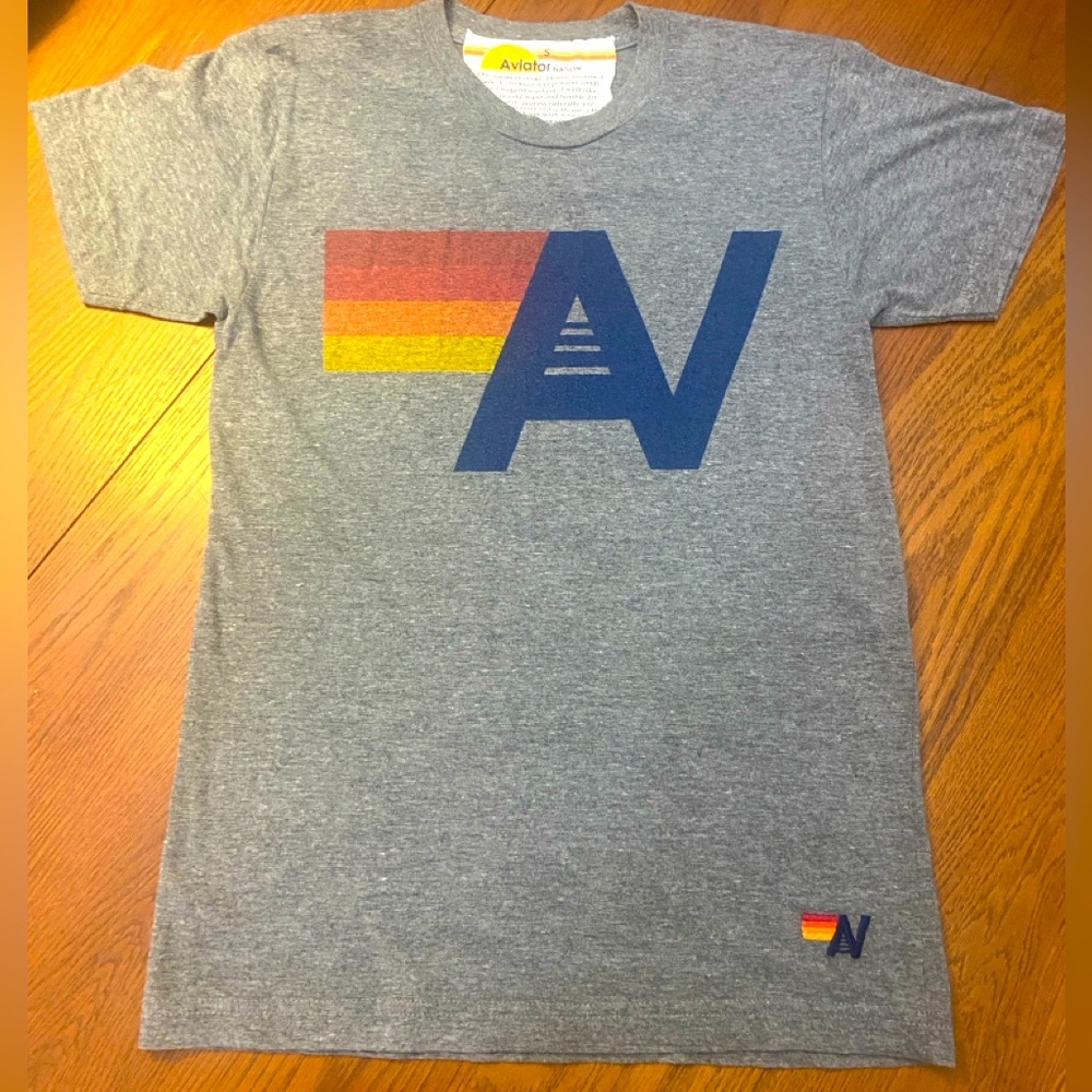 Aviator Nation Logo Tee Heather Gray Size Small